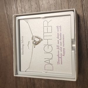 Sterling Silver Daughter Heart Necklace